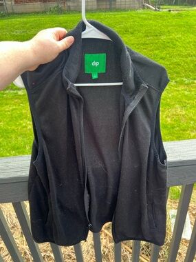 dip Black Fleece Zip Front Vest